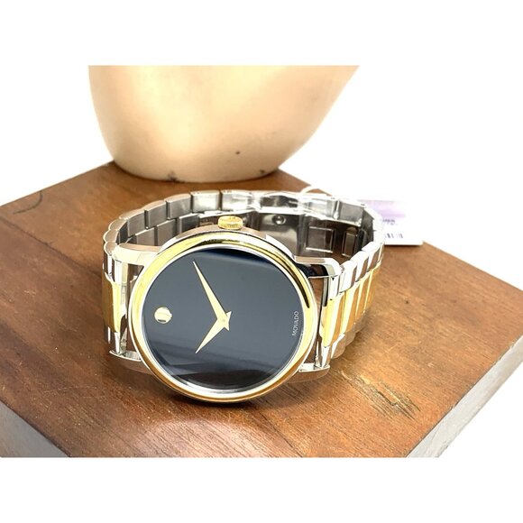 Movado Men's Watch 2100016 Museum Black Dial Swiss Quartz Two Tone Steel 39mm - Picture 8 of 14